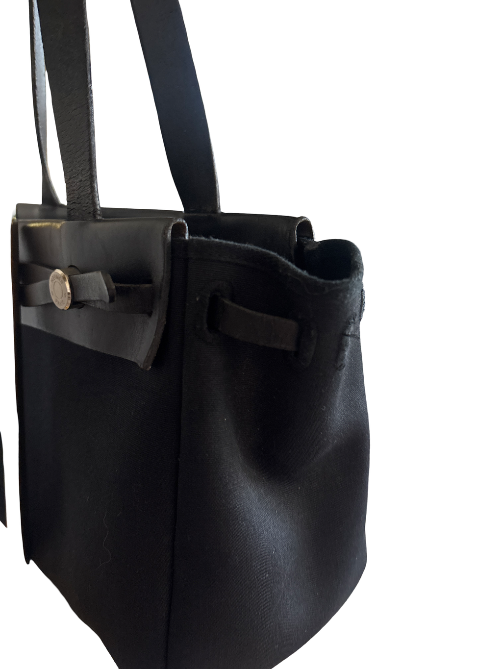 Hermès Herbag MM Canvas & Leather Shoulder Tote Bag Black