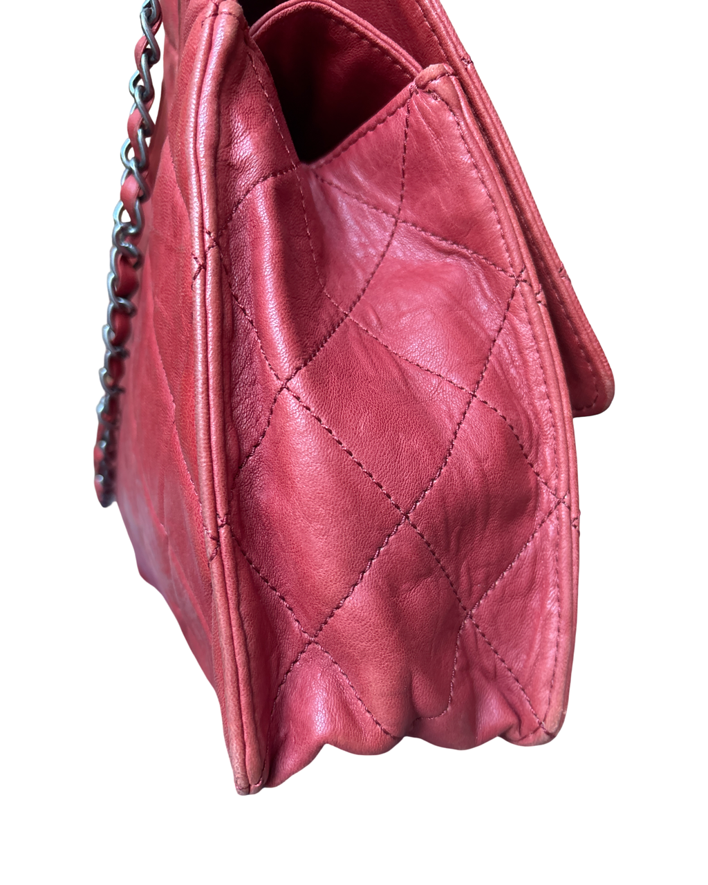 CHANEL Red Quilted Lambskin Reissue Tote Shoulder Bag | Clutch