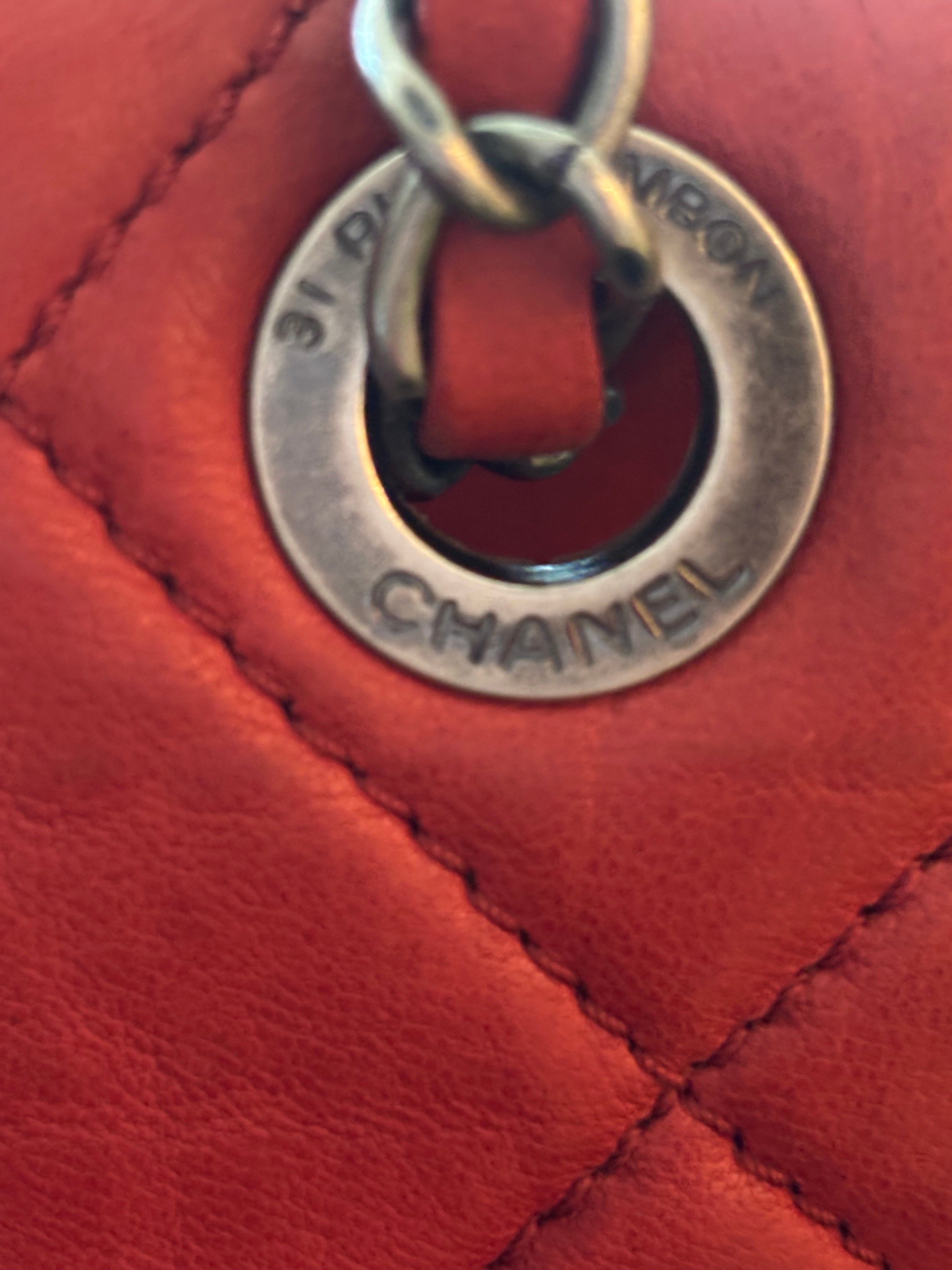 CHANEL Red Quilted Lambskin Reissue Tote Shoulder Bag | Clutch