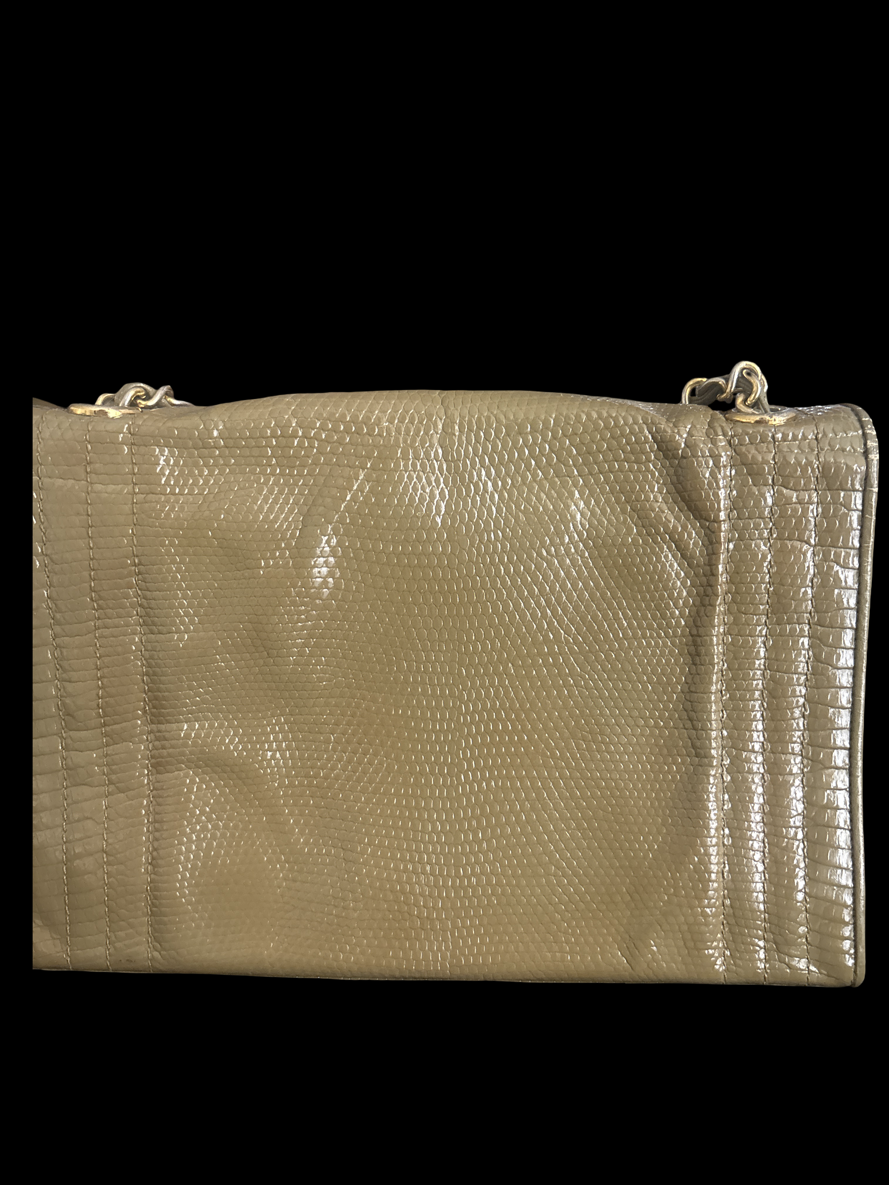 Chanel Embossed Lizard-Embossed Chain Bag