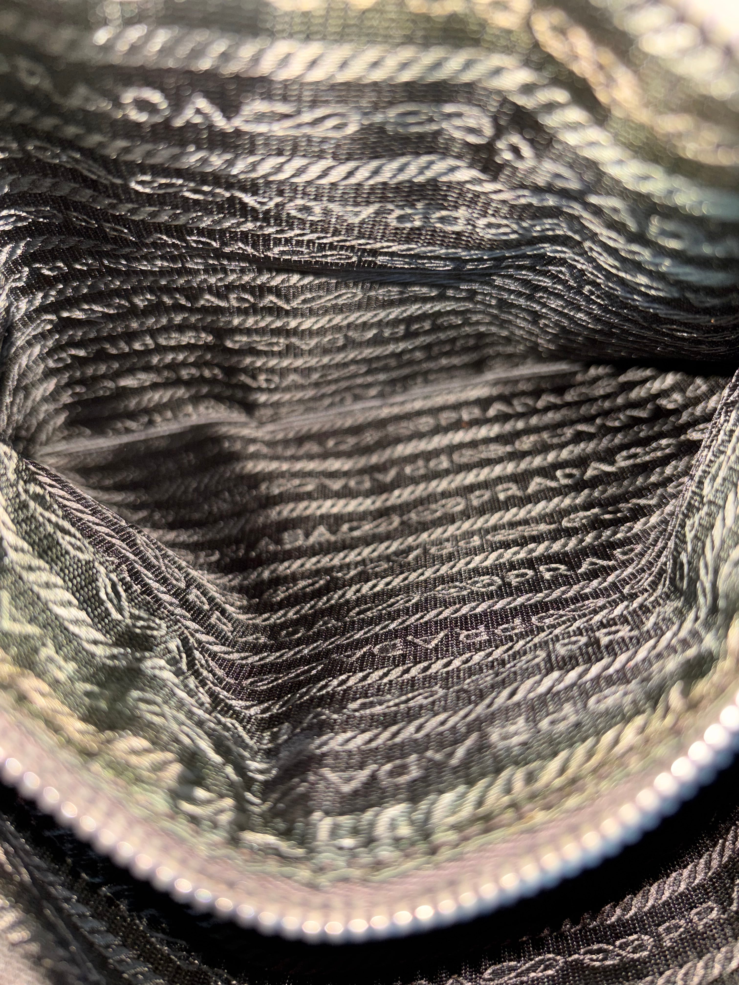 Prada Green Nylon Shoulder Bag | Leather Trim | Silver Hardware