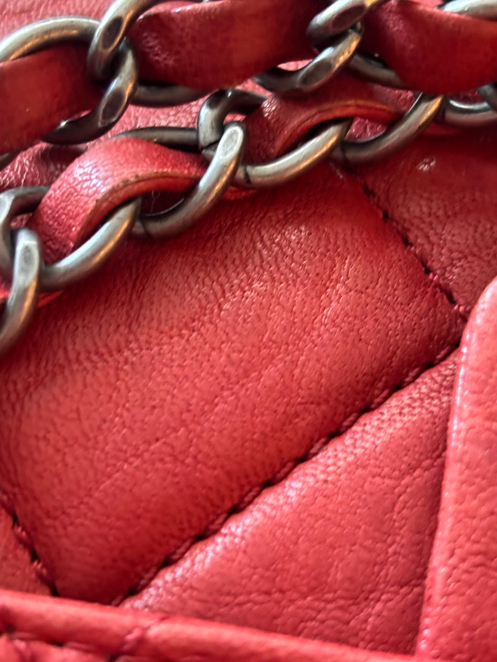 CHANEL Red Quilted Lambskin Reissue Tote Shoulder Bag | Clutch