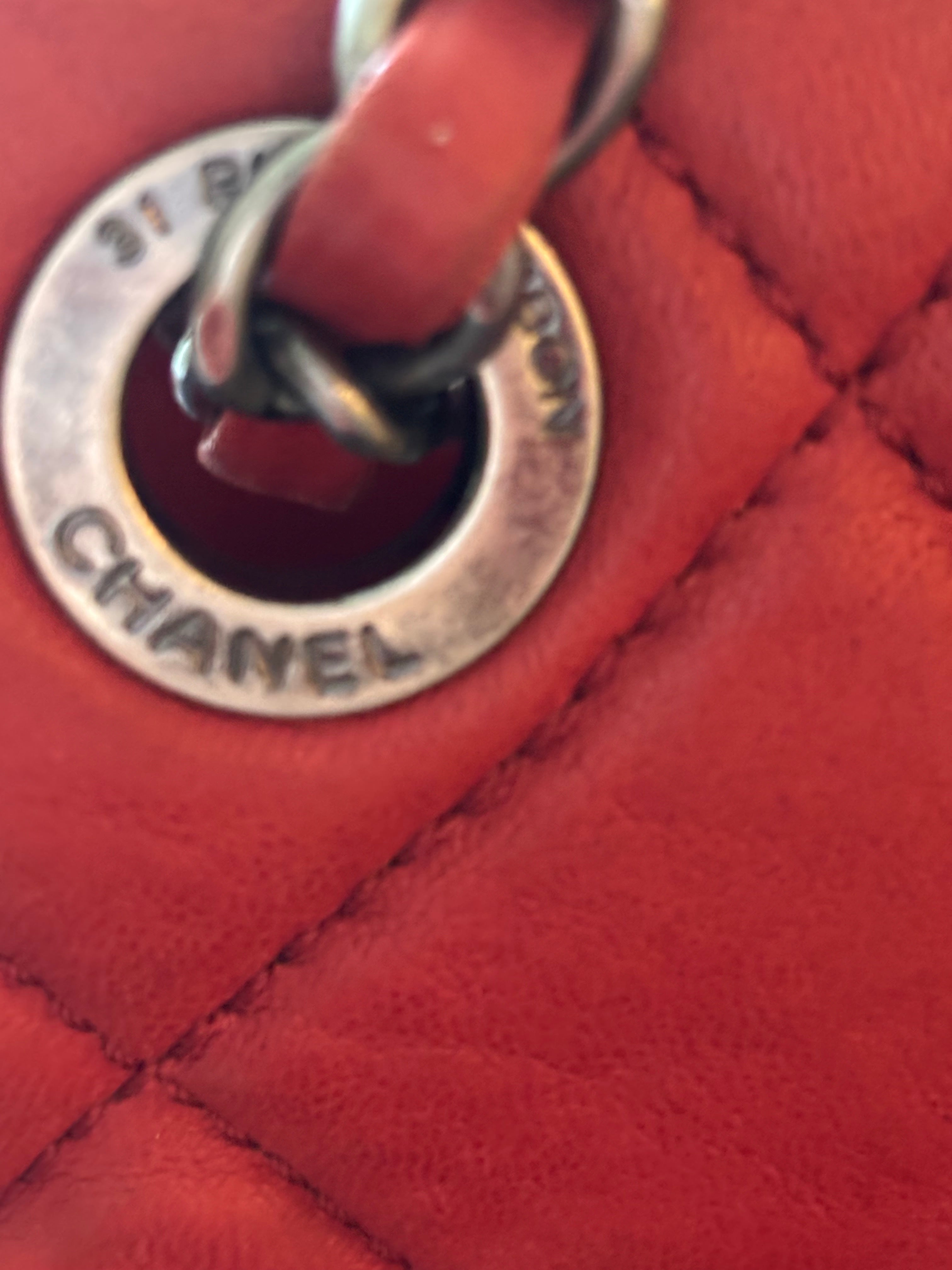 CHANEL Red Quilted Lambskin Reissue Tote Shoulder Bag | Clutch
