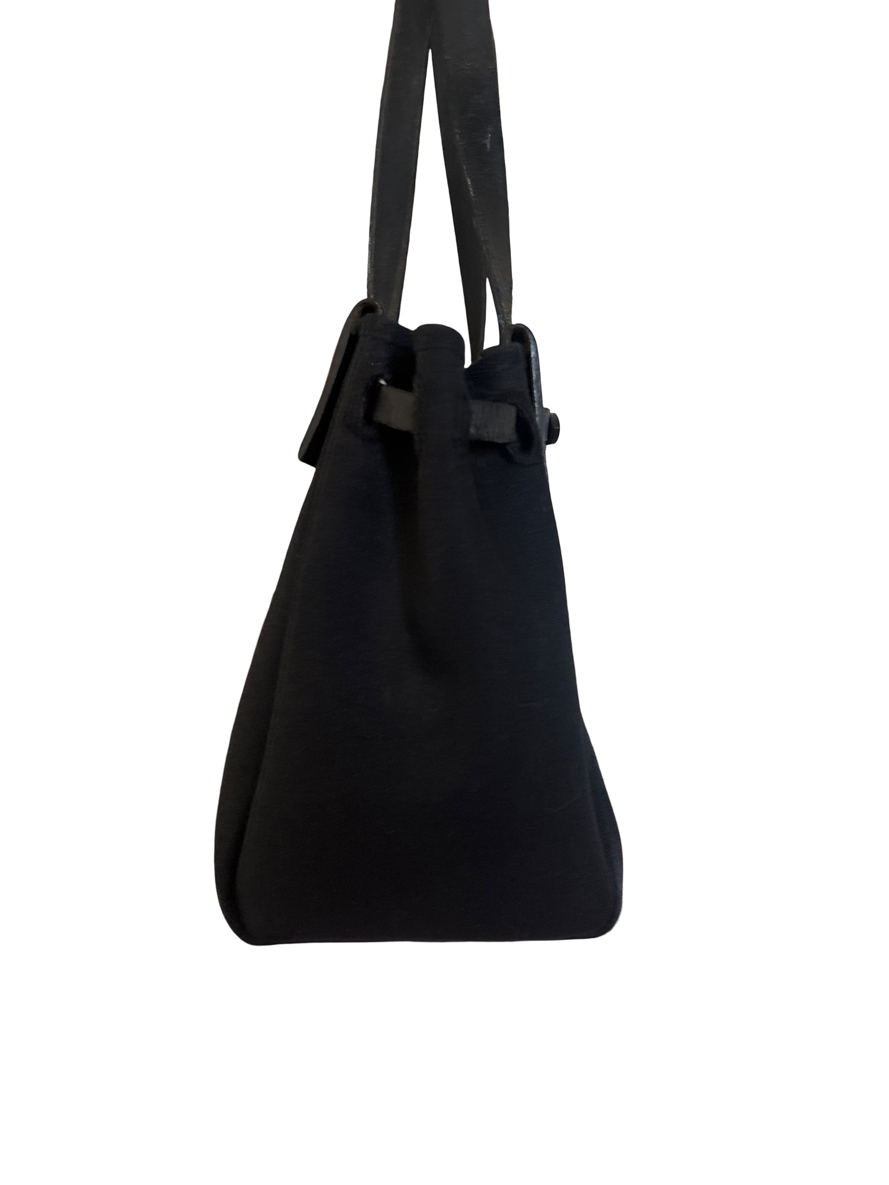 Hermès Herbag MM Canvas & Leather Shoulder Tote Bag Black