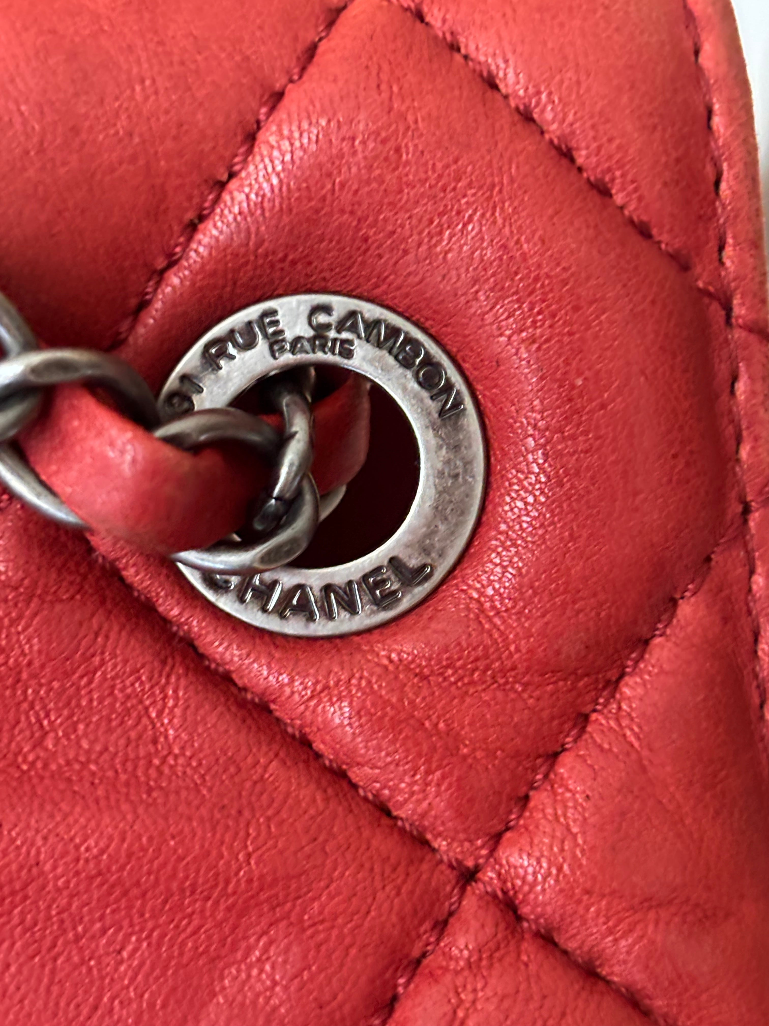 CHANEL Red Quilted Lambskin Reissue Tote Shoulder Bag | Clutch