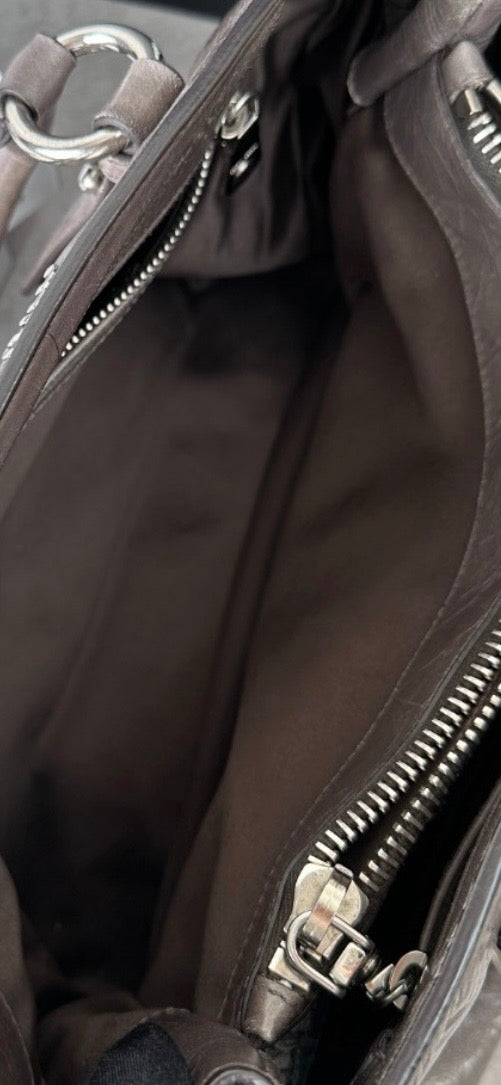 Authentic Miu Miu Soft Leather Satchel Tote with Shoulder Strap