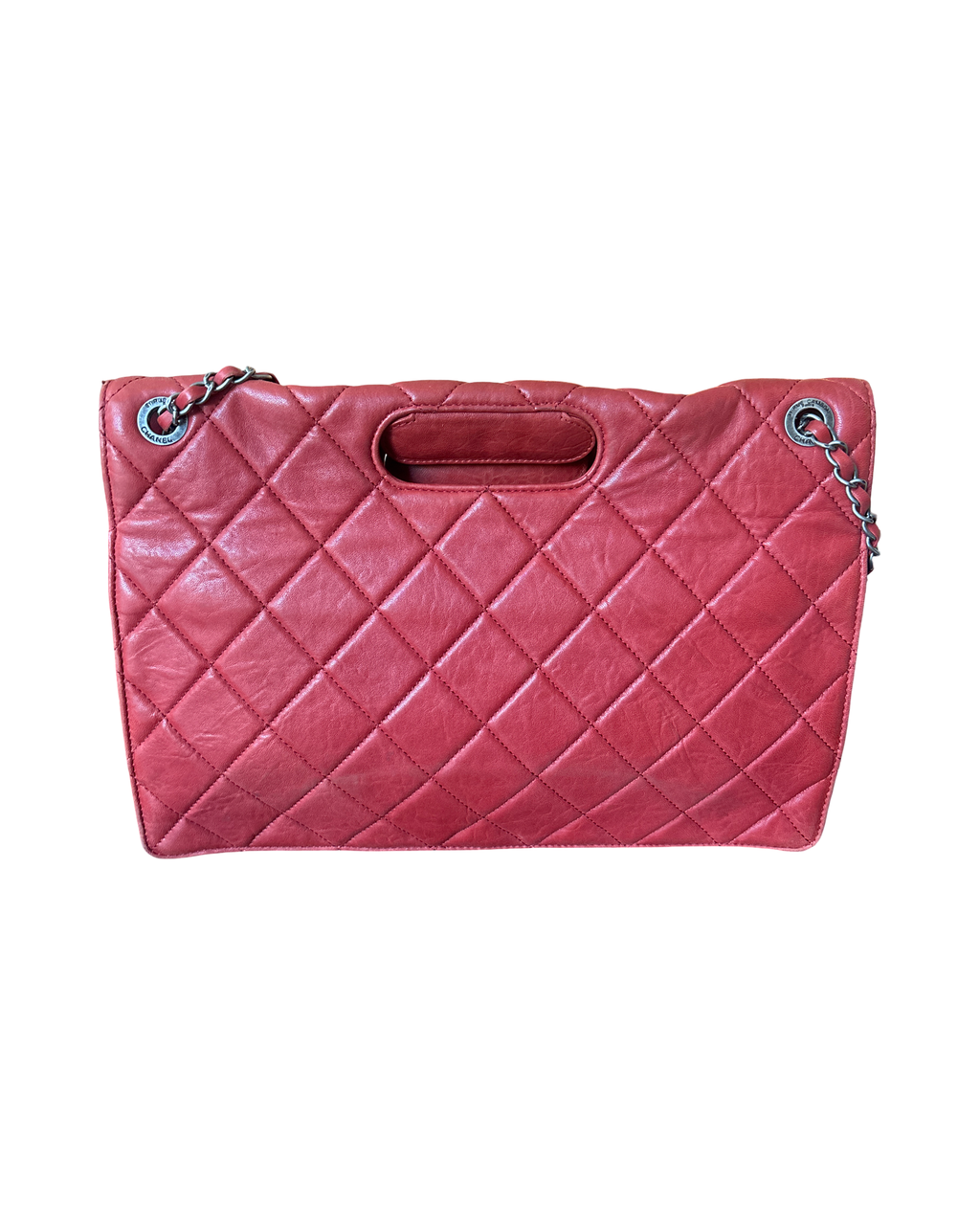 CHANEL Red Quilted Lambskin Reissue Tote Shoulder Bag | Clutch