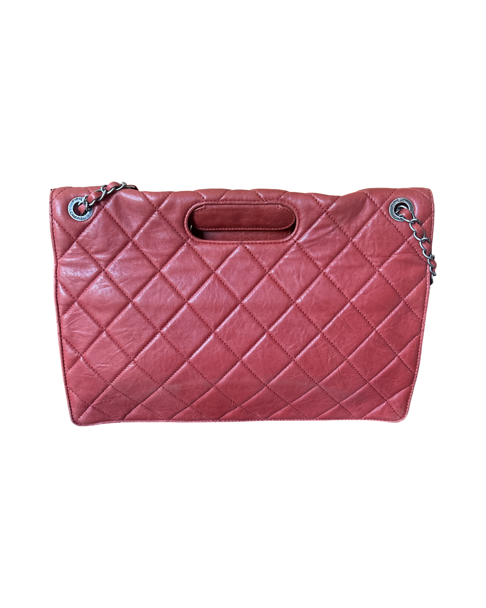 CHANEL Red Quilted Lambskin Reissue Tote Shoulder Bag | Clutch