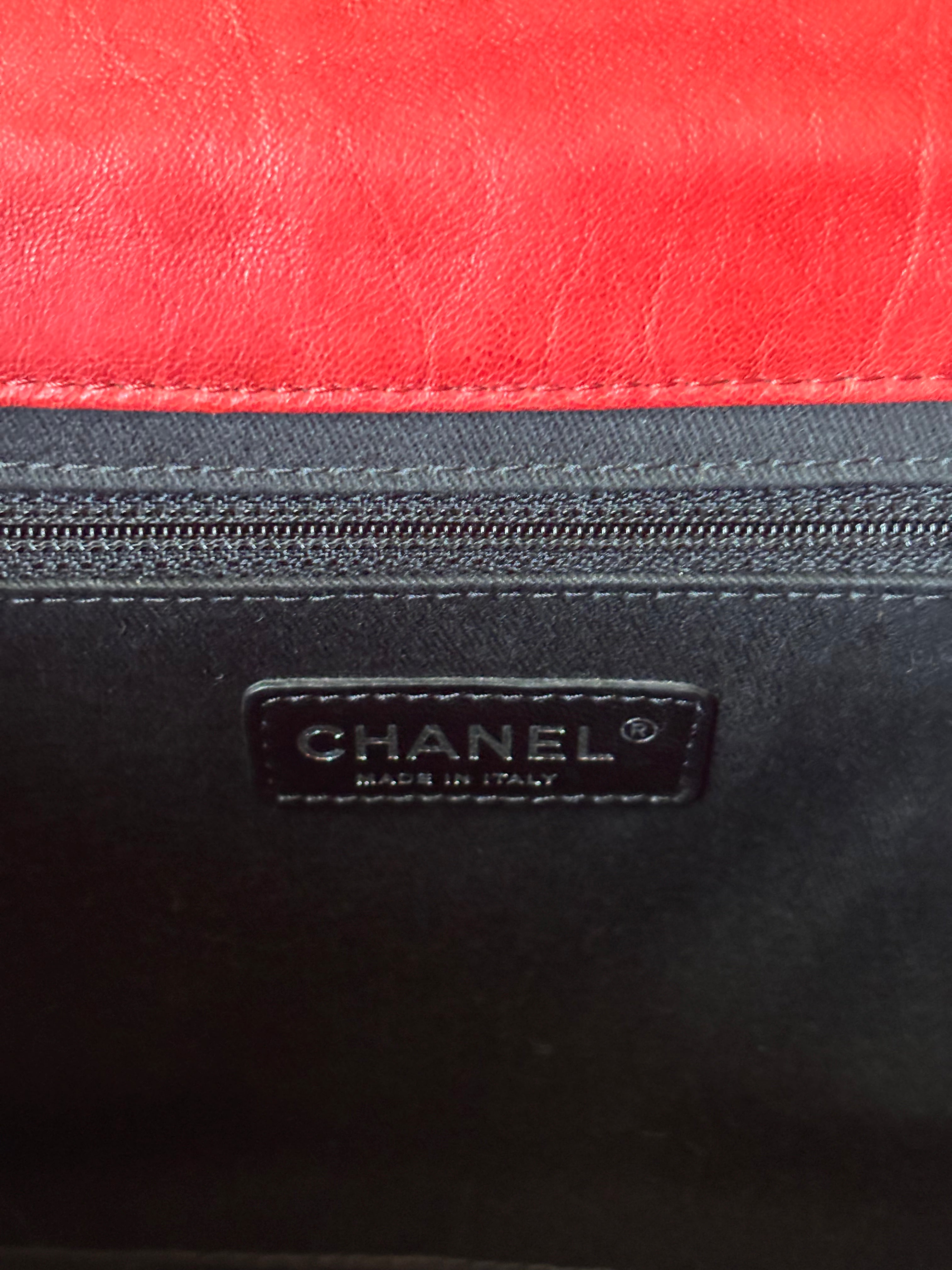 CHANEL Red Quilted Lambskin Reissue Tote Shoulder Bag | Clutch