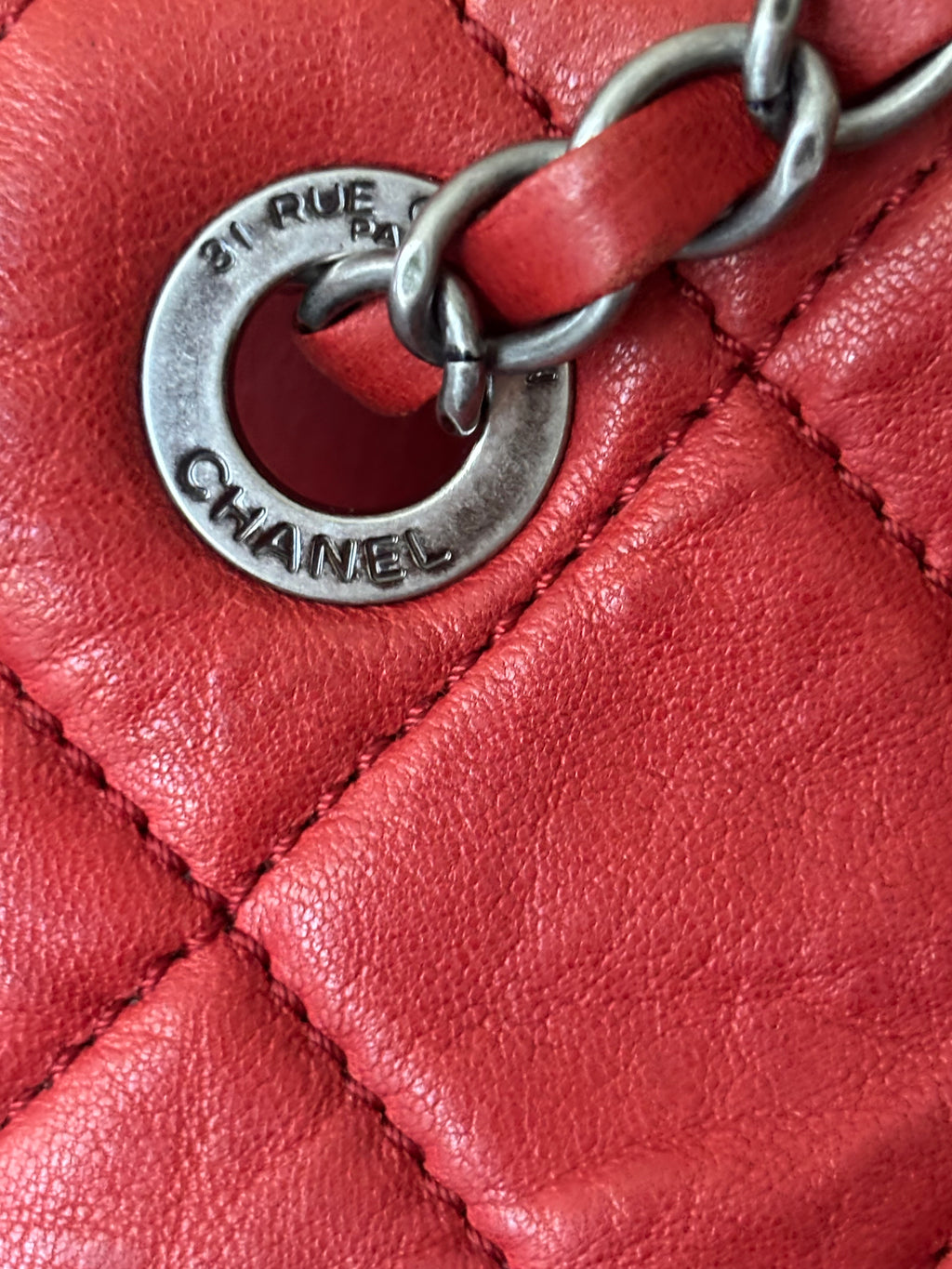 CHANEL Red Quilted Lambskin Reissue Tote Shoulder Bag | Clutch