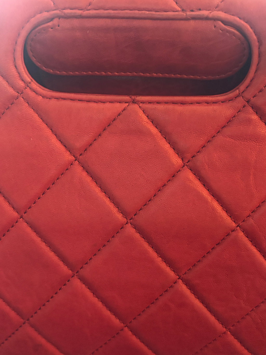 CHANEL Red Quilted Lambskin Reissue Tote Shoulder Bag | Clutch