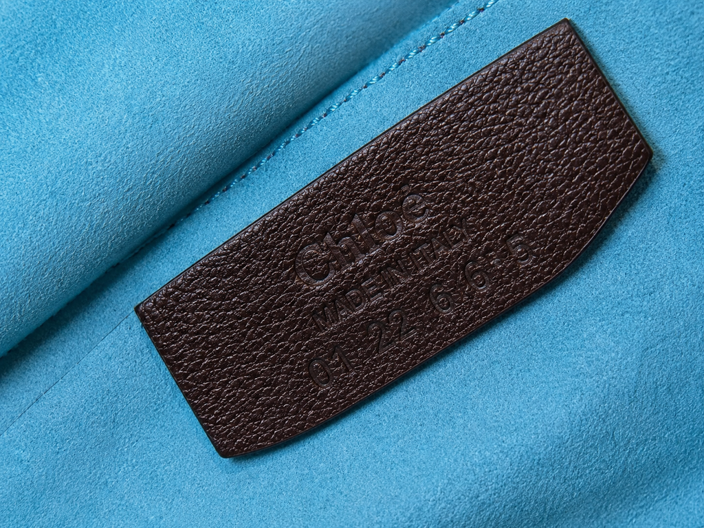 Miu Miu Brown Leather Shoulder Bag with Turquoise Trim
