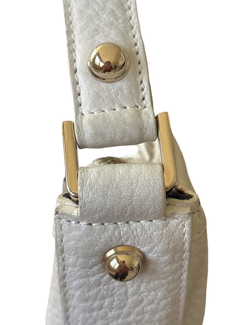Gucci White Pebbled Leather Large Interlocking GG Hobo Shoulder Bag