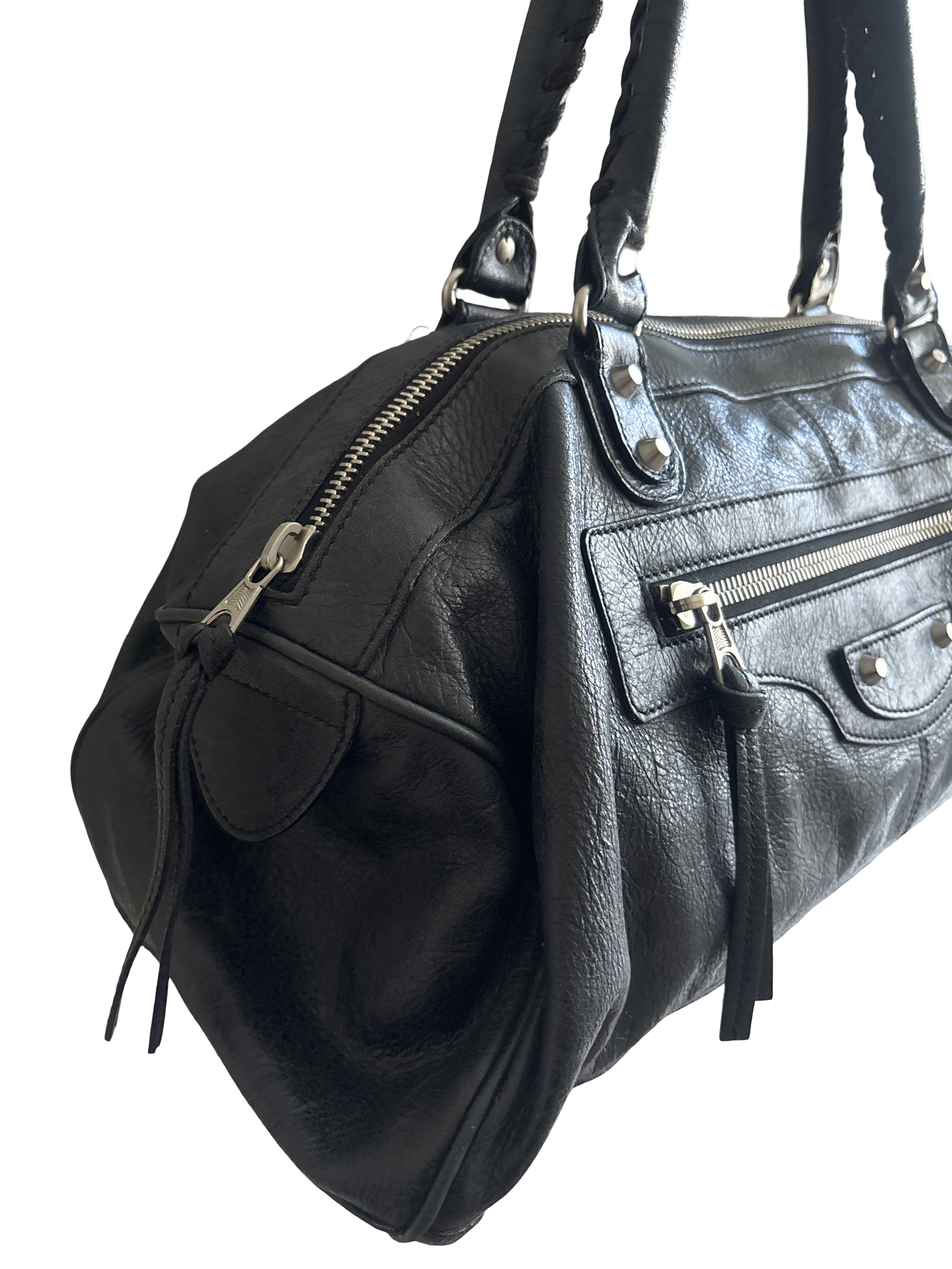 Authentic Balenciaga Motorcycle City Style Leather Shoulder Bag