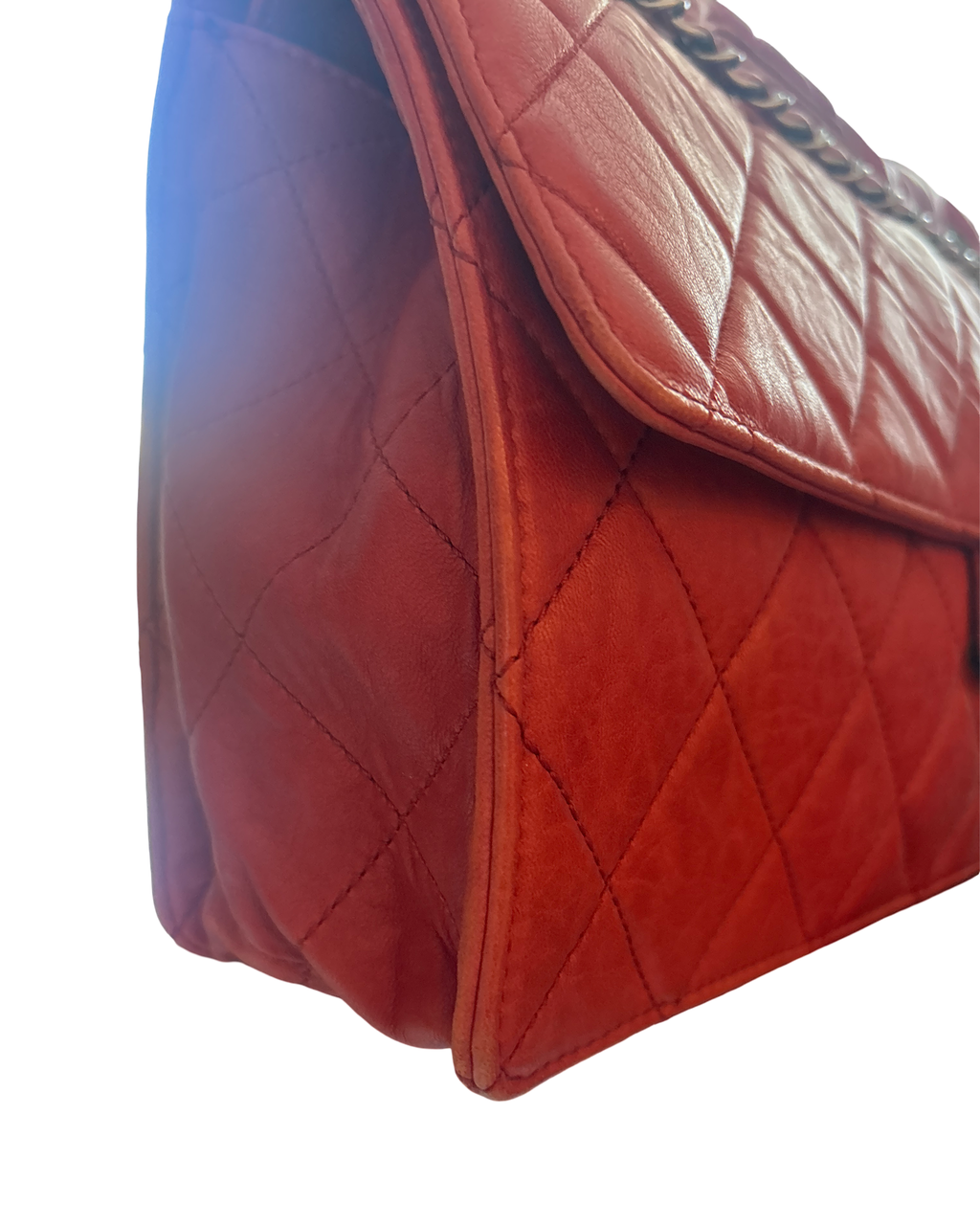 CHANEL Red Quilted Lambskin Reissue Tote Shoulder Bag | Clutch