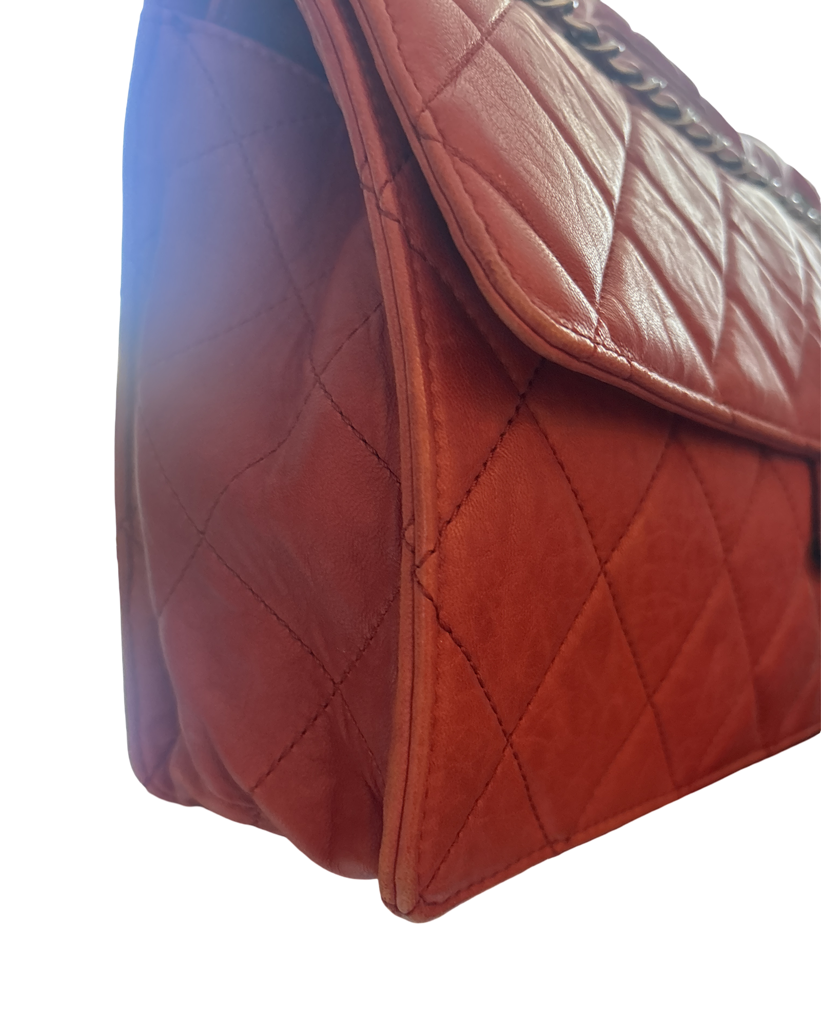 CHANEL Red Quilted Lambskin Reissue Tote Shoulder Bag | Clutch