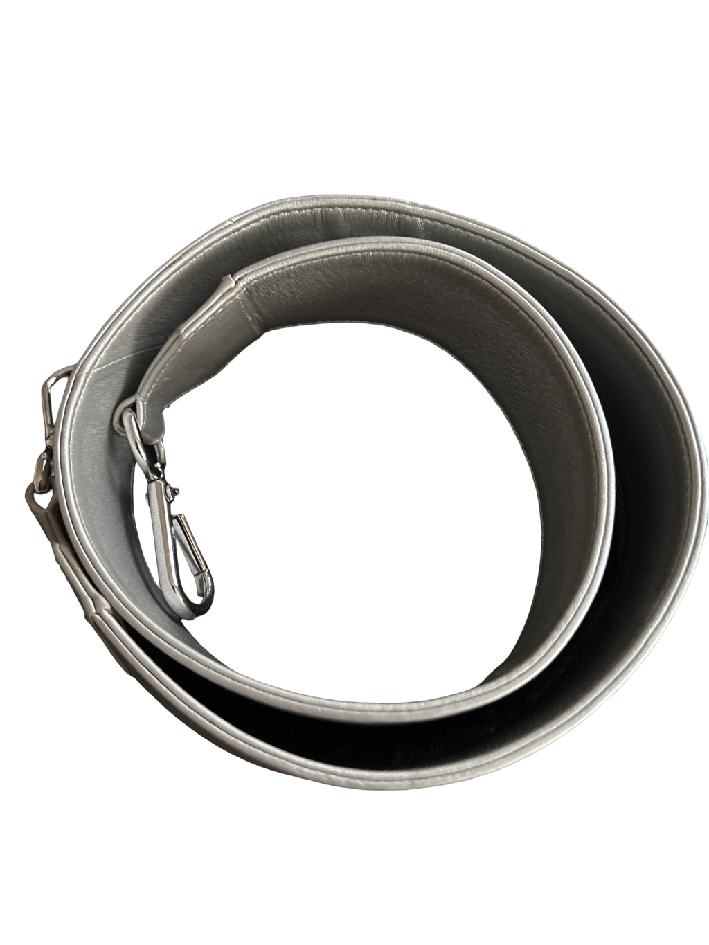 Chanel Metallic Silver Quilted Belt Bag / Crossbody