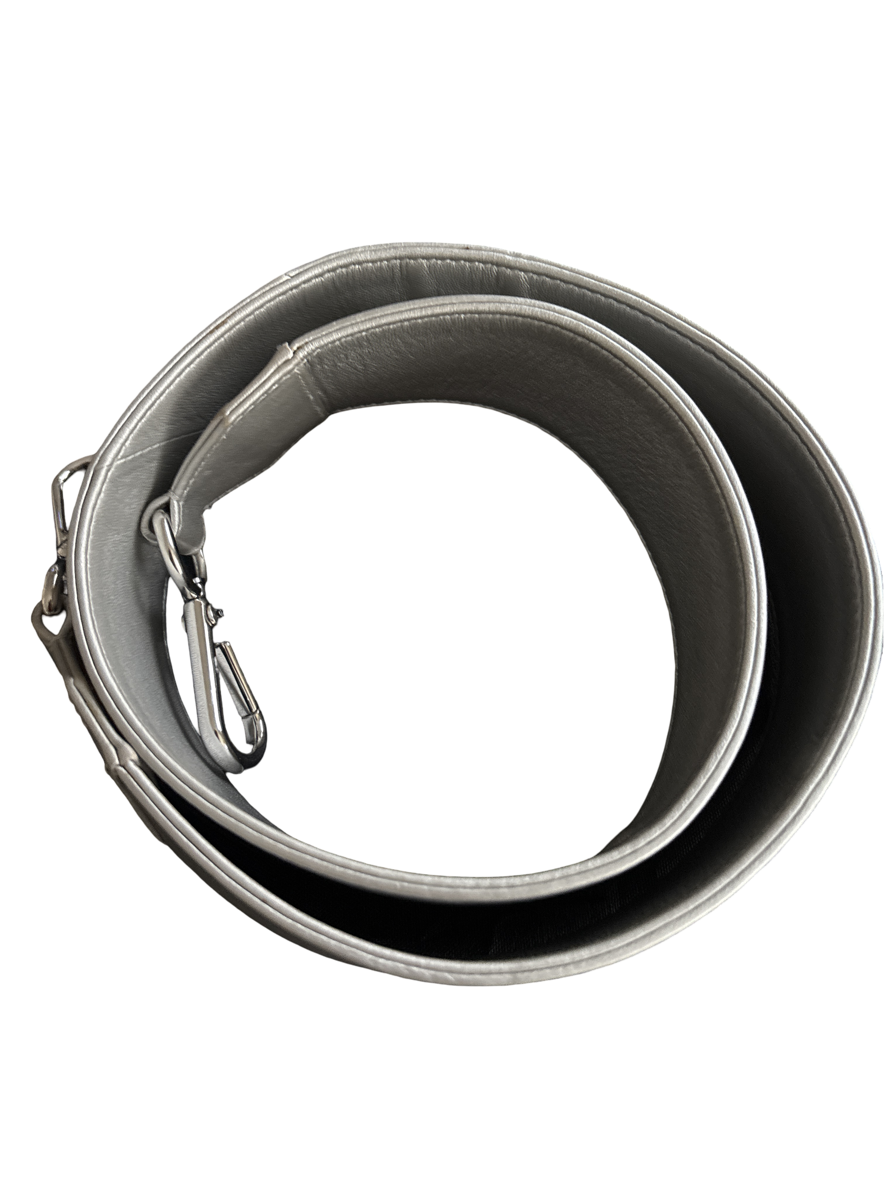 Chanel Metallic Silver Quilted Belt Bag / Crossbody