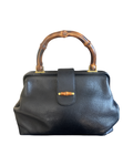 Gucci Bamboo Leather Top Handle Doctor Bag – Black Pebbled Leather