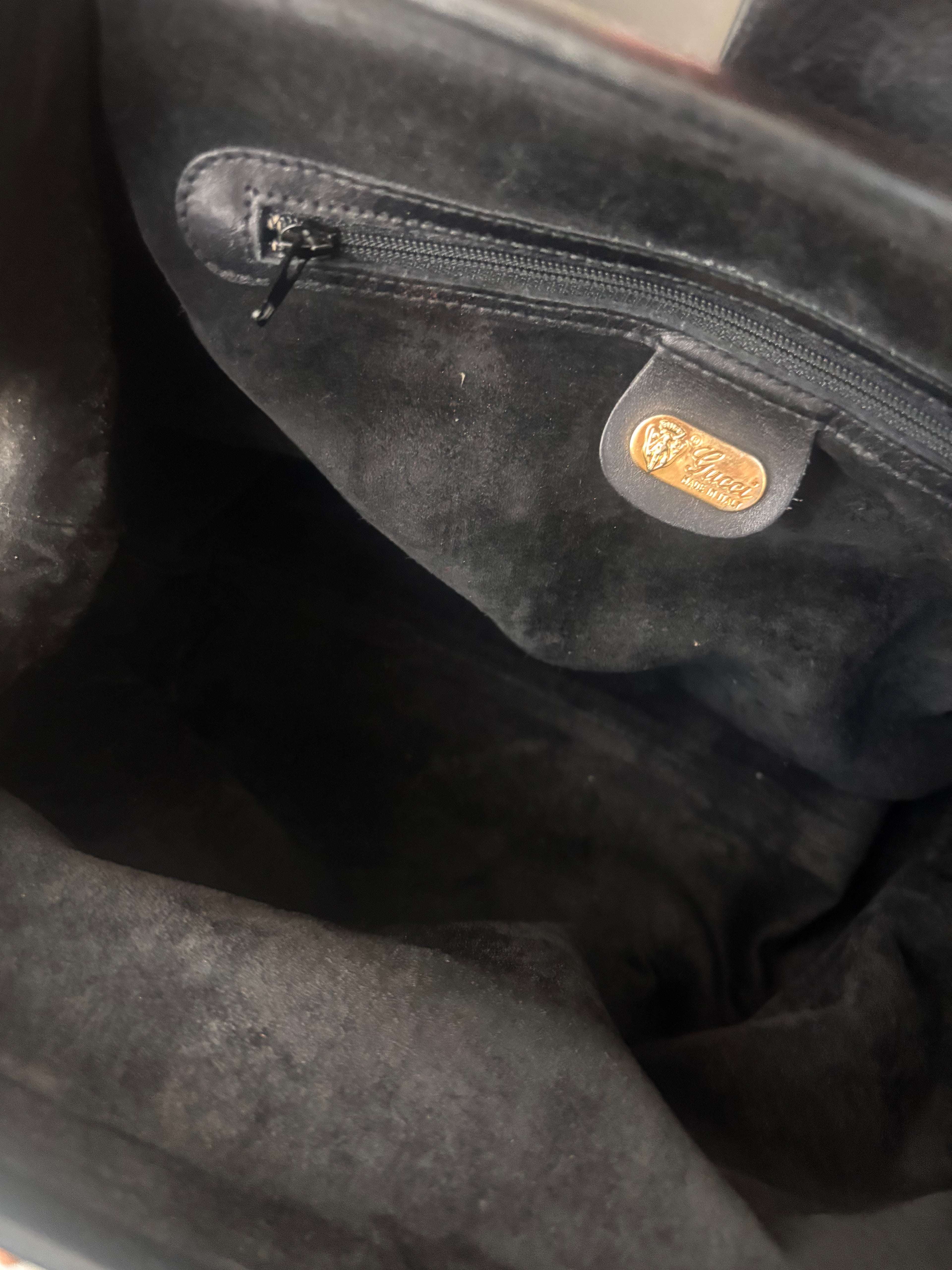 Gucci Bamboo Leather Top Handle Doctor Bag – Black Pebbled Leather