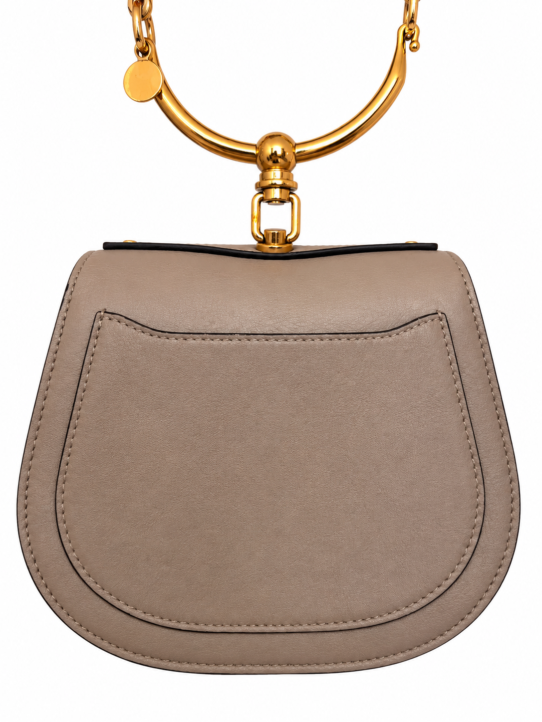 Chloé Nile Minaudière Bracelet Bag in Taupe Leather with Gold Hardware